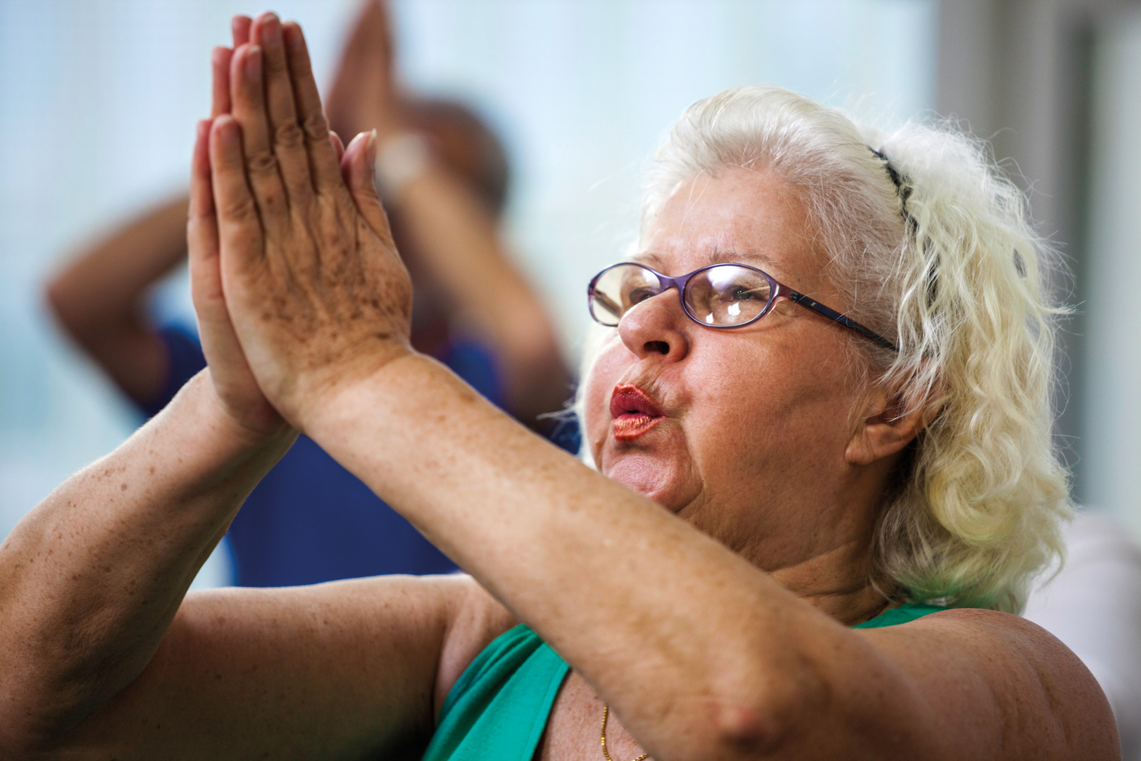 Woman in exercise class