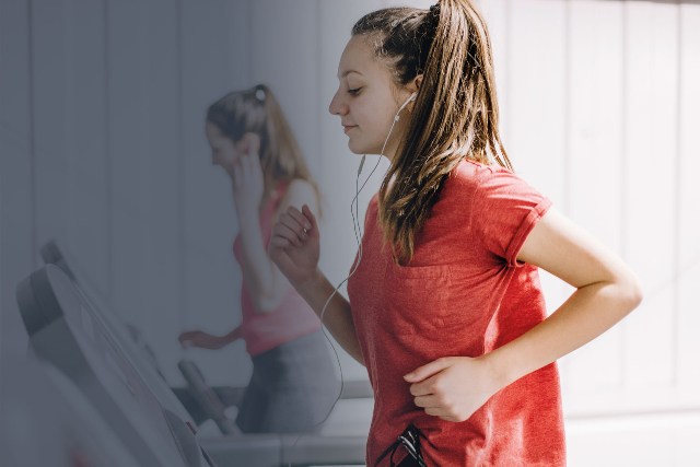 Woman on a treadmill