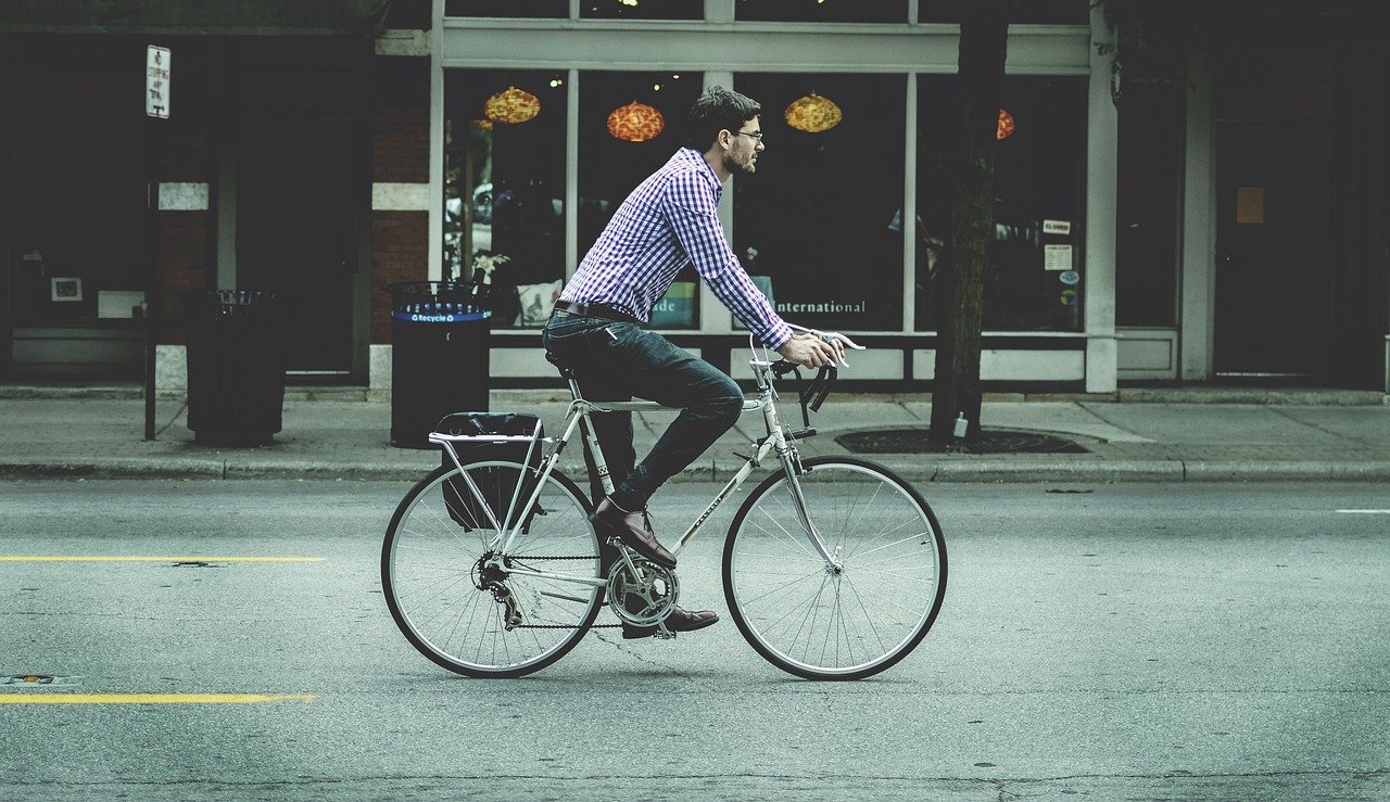 Man riding a bike